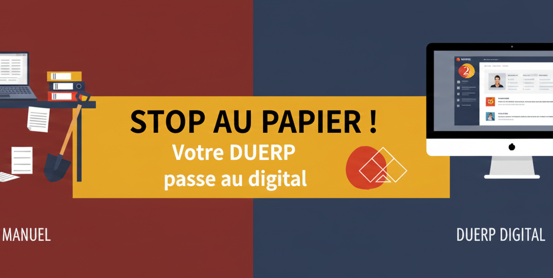 omparaison entre la gestion manuelle du Document Unique (DUERP) sur Excel (stress et papier) et l'efficacité de la solution digitale AS2PIQ.